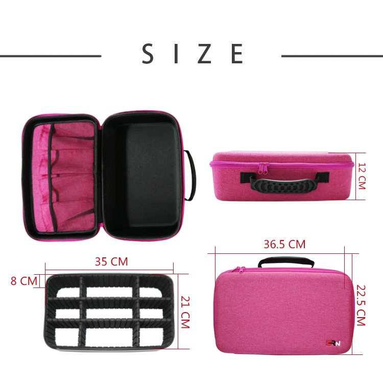 EVA Storage Case Professional Makeup Artist Holder Cosmetic Bags and Cases Organizer Makeup Travel Case with Adjustable Dividers