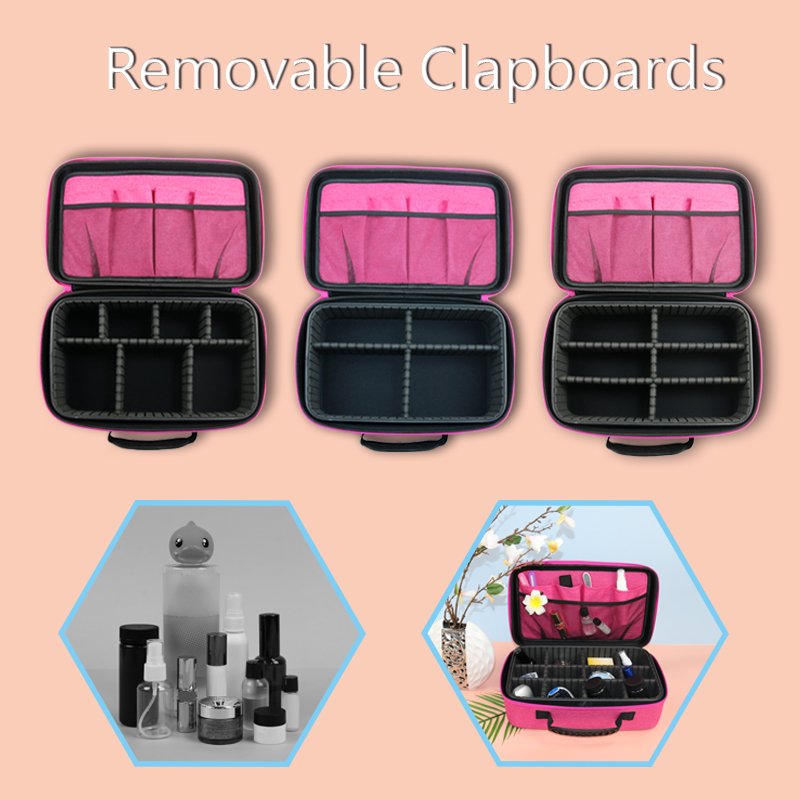EVA Storage Case Professional Makeup Artist Holder Cosmetic Bags and Cases Organizer Makeup Travel Case with Adjustable Dividers