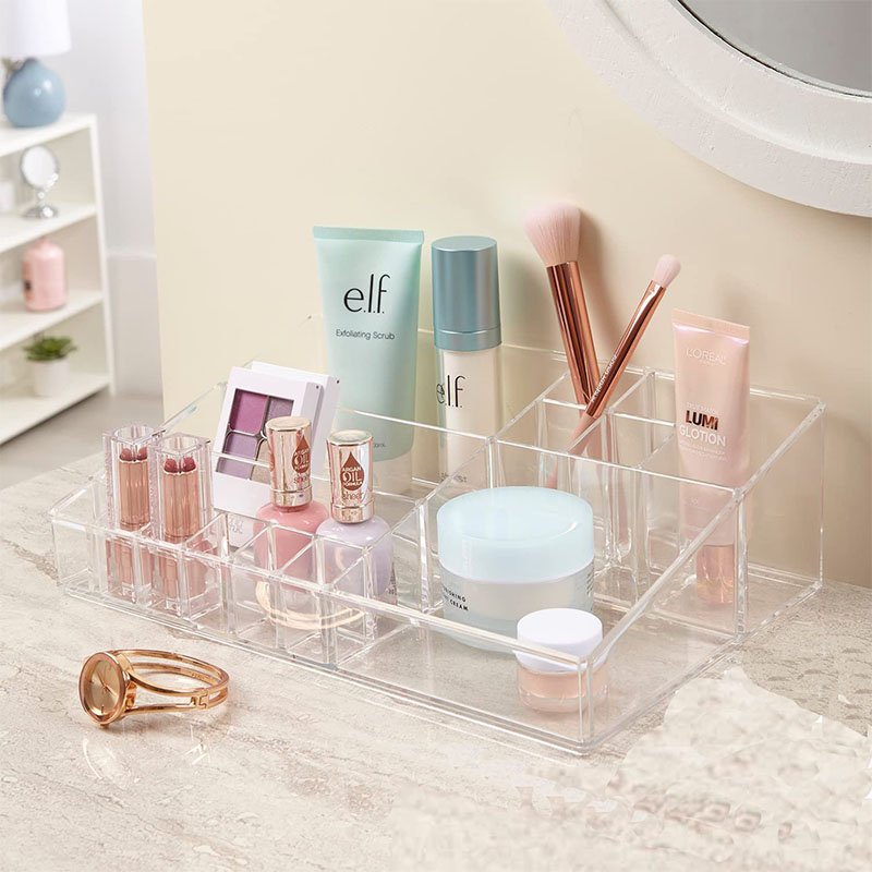 Transparent Acrylic Cosmetic Organizer Box Storage Makeup with Lids for Home Storage & Organization
