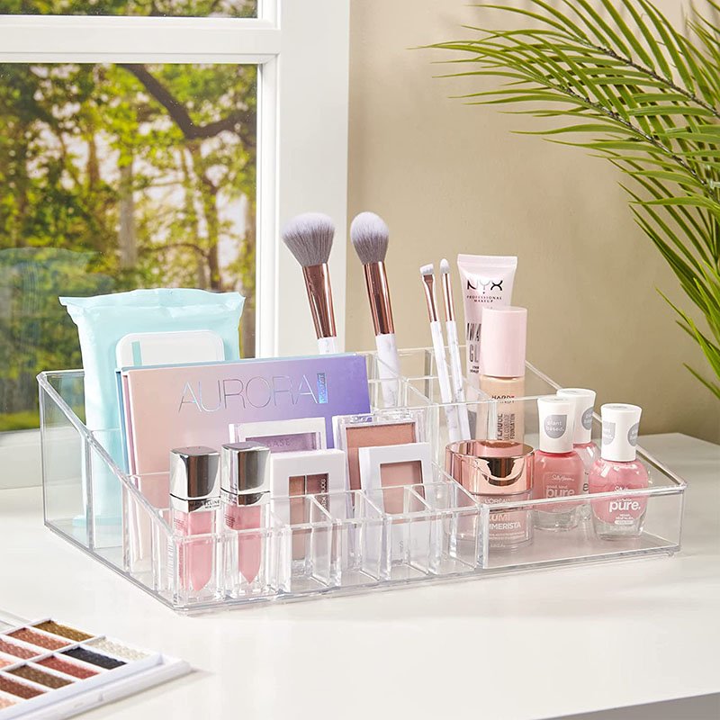 Transparent Acrylic Cosmetic Organizer Box Storage Makeup with Lids for Home Storage & Organization