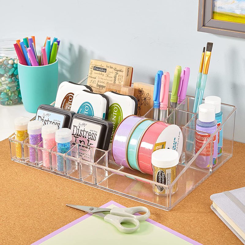 Transparent Acrylic Cosmetic Organizer Box Storage Makeup with Lids for Home Storage & Organization
