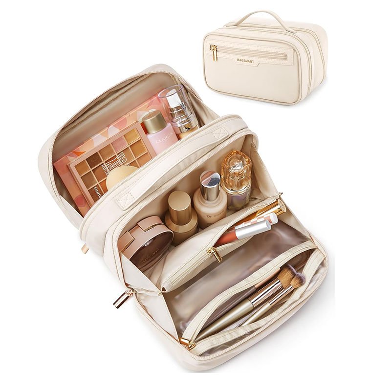 Ginzeal Cosmetic Bag Custom Logo Waterproof Trip Toiletry Pouch Women Luxury Makeup Bag Girl Travel Pu Cosmetic Bag Organizers