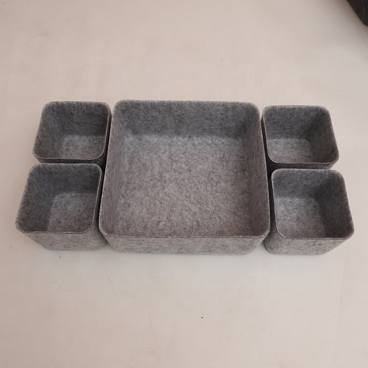 5- Pack makeup felt storage bins Office drawer organizers