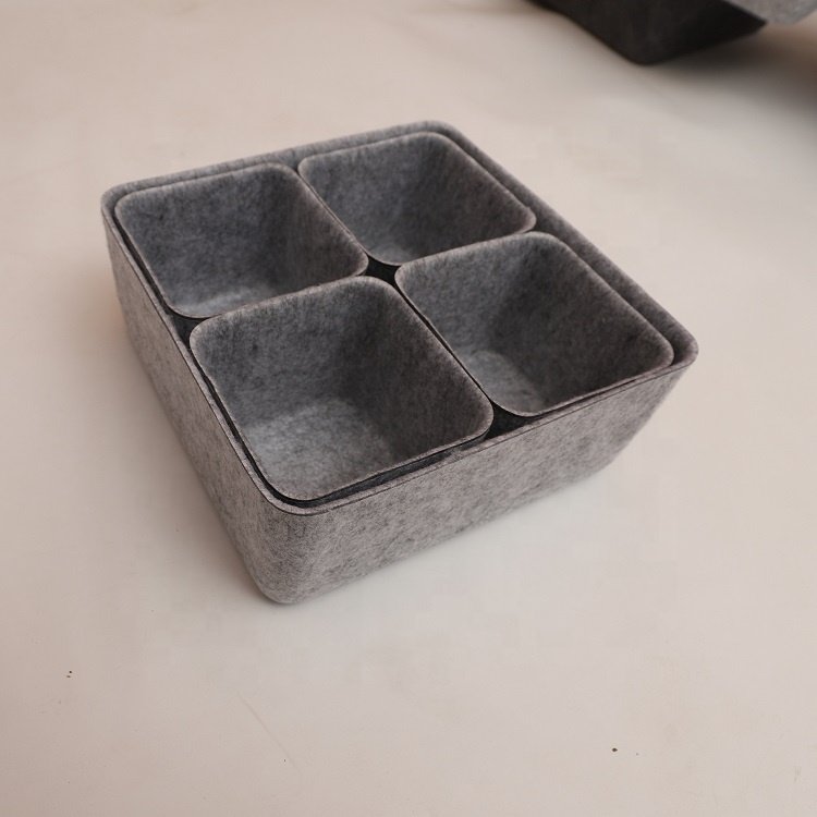 5- Pack makeup felt storage bins Office drawer organizers