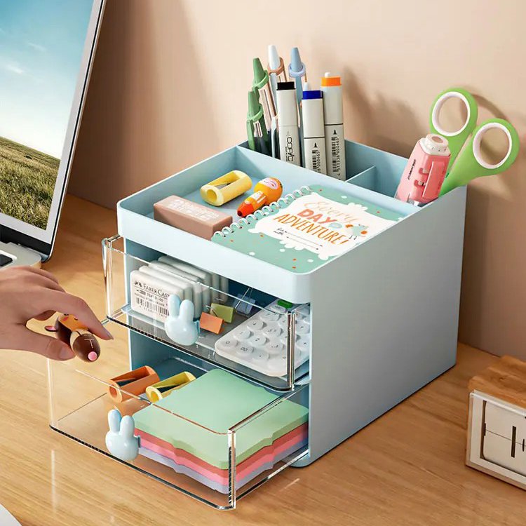 Lightweight kids storage box dustproof desktop skincare shelving storage drawer organizer box