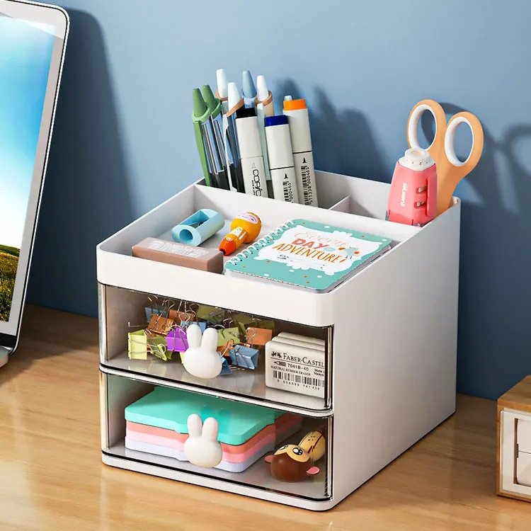 Lightweight kids storage box dustproof desktop skincare shelving storage drawer organizer box