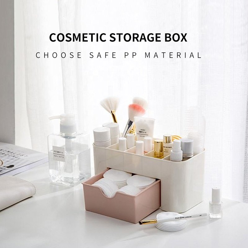 Plastic Desktop Cotton Swab Stick Make Up Organizador Brush Holder Cosmetics Makeup Drawer Organizer Storage Box Organizer