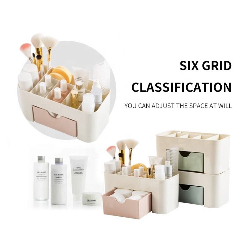 Plastic Desktop Cotton Swab Stick Make Up Organizador Brush Holder Cosmetics Makeup Drawer Organizer Storage Box Organizer