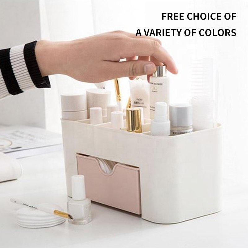 Plastic Desktop Cotton Swab Stick Make Up Organizador Brush Holder Cosmetics Makeup Drawer Organizer Storage Box Organizer