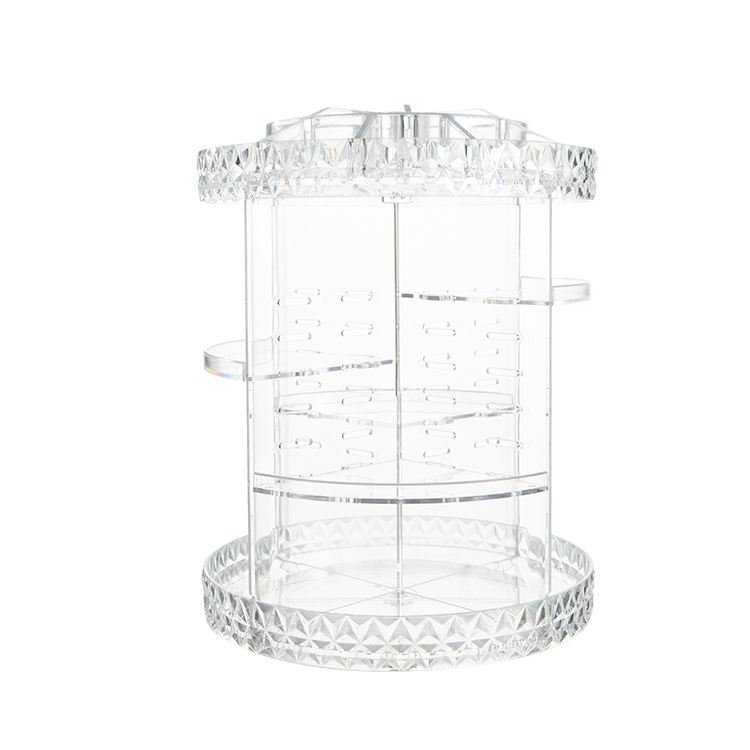 360 Degree Rotating Large Capacity Cosmetic Storage Box 5 Layers Adjustable Shelf Height Makeup Organizer
