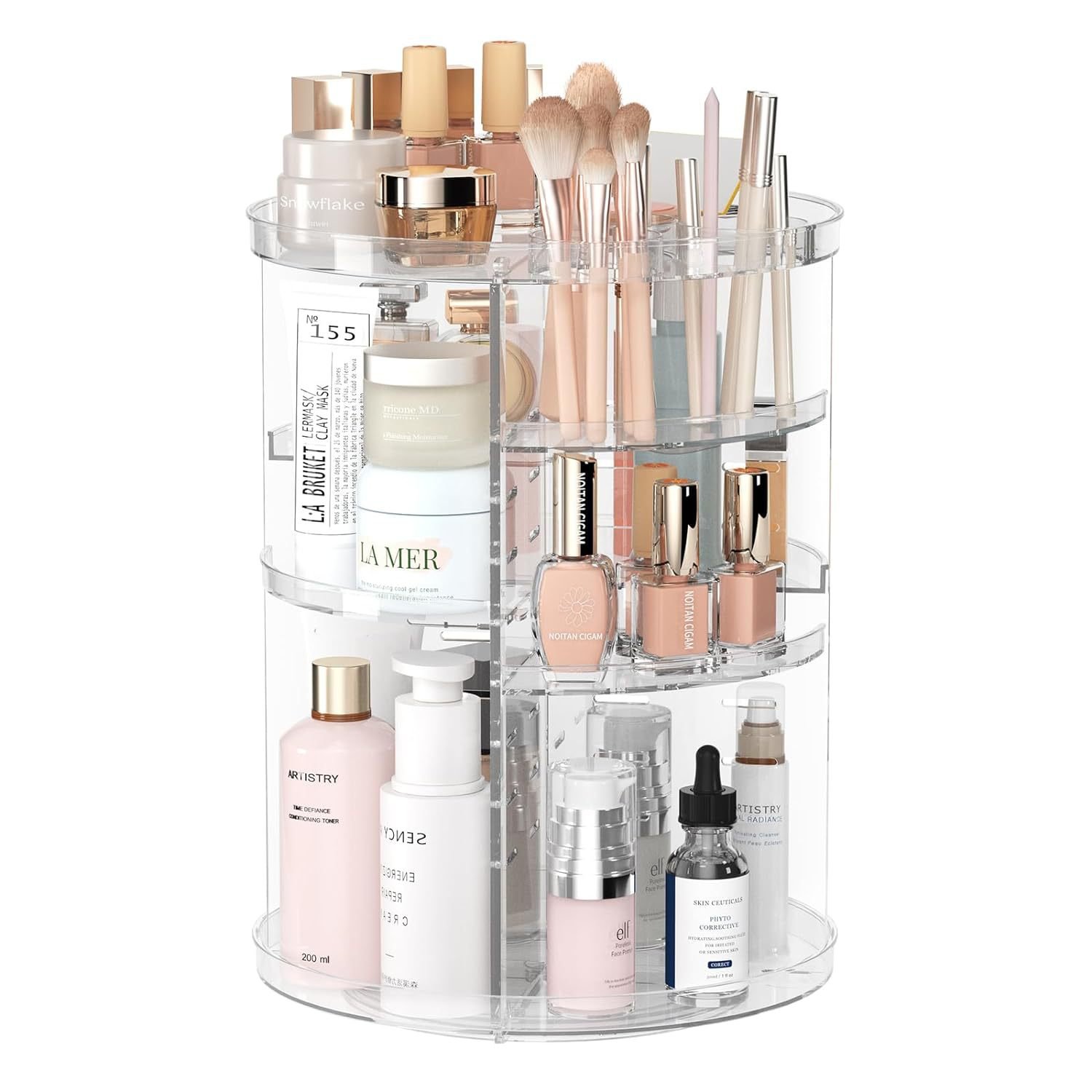 360 Rotating Cosmetic Storage Box Transparent Dormitory Desktop Acrylic Cosmetic Organisation Shelf Transparent Organizers