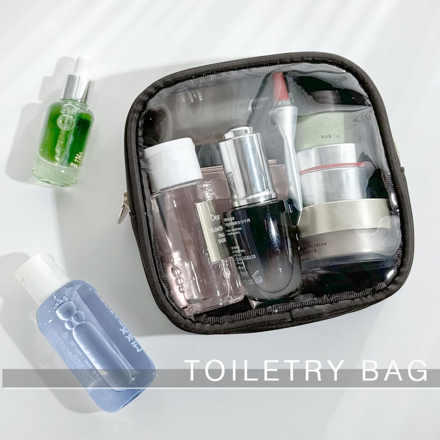 Clear Makeup Bag Mini Cosmetic Bag Small Toiletry Travel Bag Women Cute Zipper Pouches Essentials Purse Organizers
