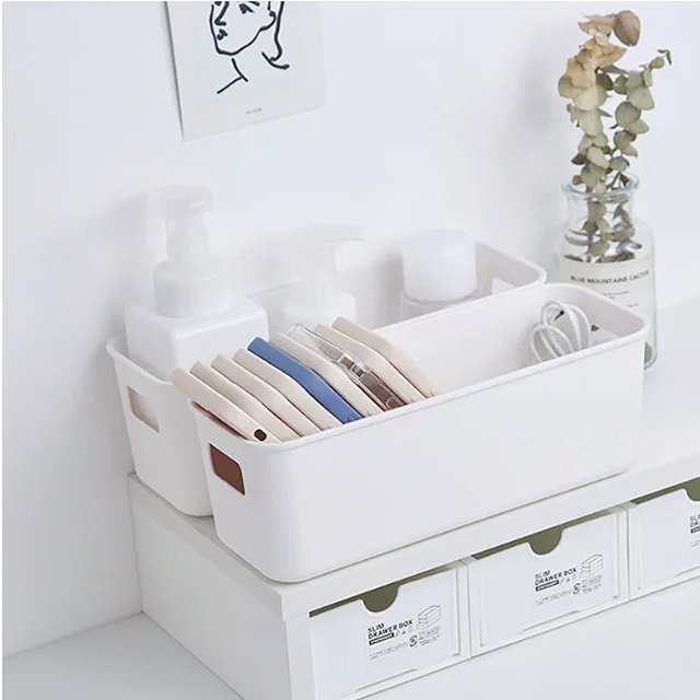 Storage Box Hot Sale Desktop Finishing Bathroom Portable Sundries Plastic Plastic Containers with Lids Plastic Bins Modern