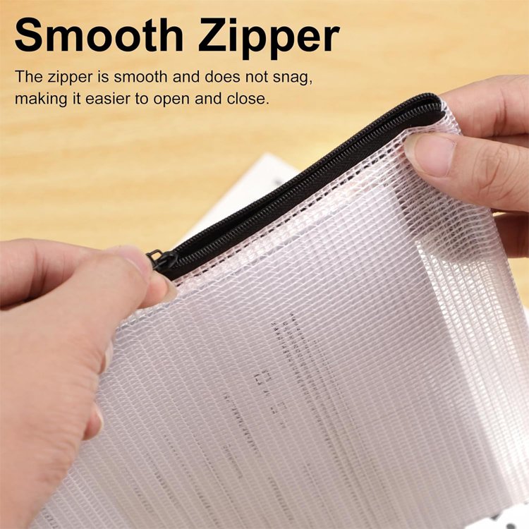 Portable Makeup Bag Stationary Mesh Pouch Bags With Zipper File Mesh Zipper Pouch Document Storage Puzzle Bag