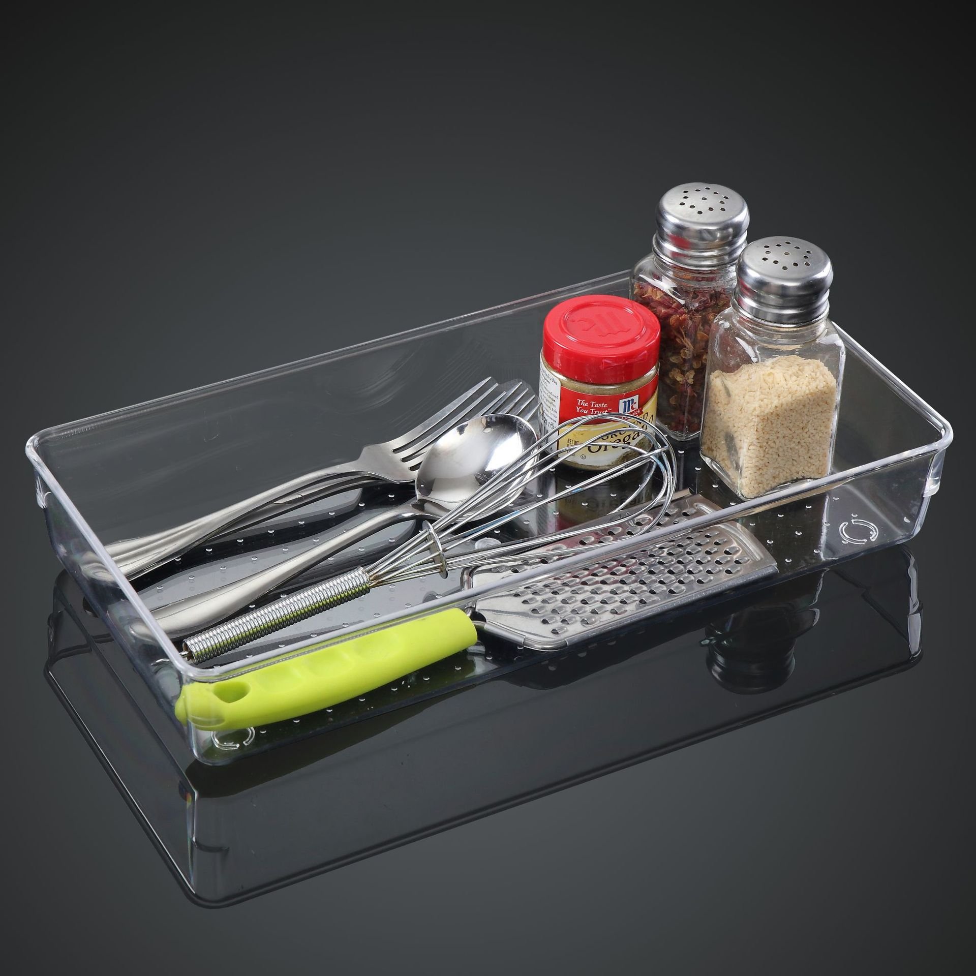 High Quality 13 Pieces Drawer Organizers with Non-Slip Silicone Pads 5 Sizes Desk Drawer Organizer Trays Storage Hanging Cabinet