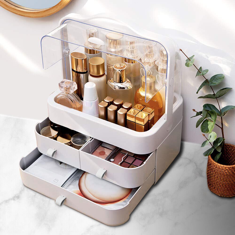Factory wholesale Plastic Portable Large Drawers Cases Beauty Holder Cosmetic Jewelry Storage Box Makeup Organizer