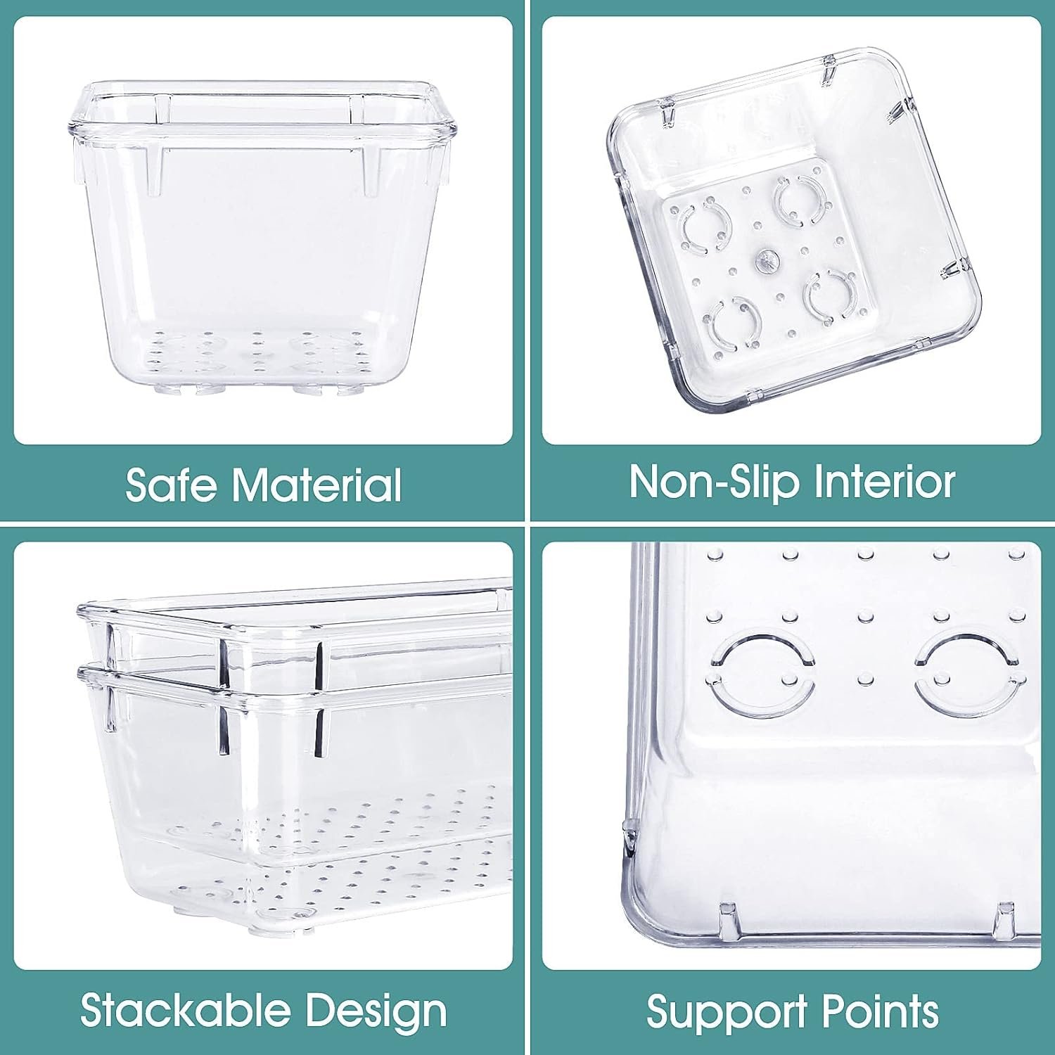 Multiple hot selling combinations wholesale office Organizer desk Drawer Divider Organizers Clear Plastic Drawer Organizer Set
