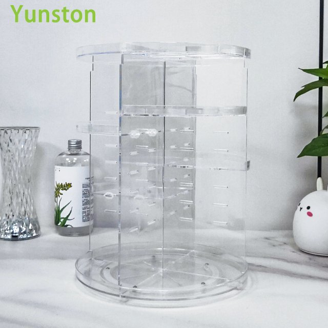 Cosmetic Storage Rack Household Multifunctional Desktop Transparent Box Makeup Box Storage Holders & Racks 360 Rotatable Shelves