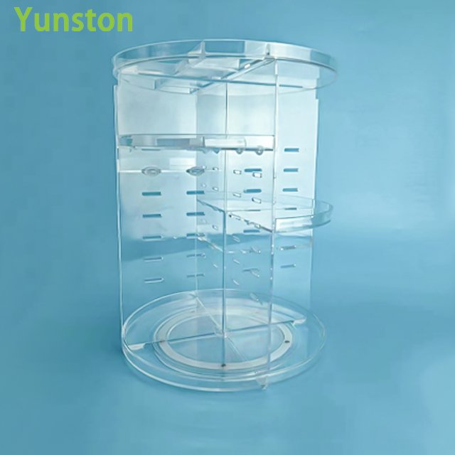 Cosmetic Storage Rack Household Multifunctional Desktop Transparent Box Makeup Box Storage Holders & Racks 360 Rotatable Shelves