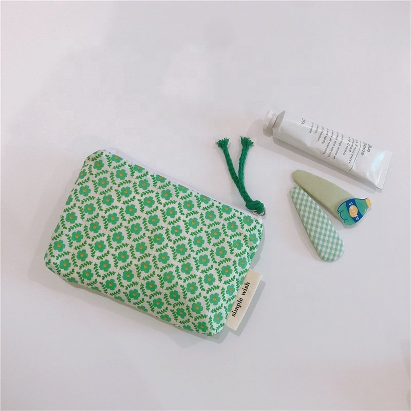 Fresh Floral Home Travel Toiletry Pouch Bag Small Earphone Coin Candy Handbag Wallet Mini Cosmetics Makeup Storage Bags Purse
