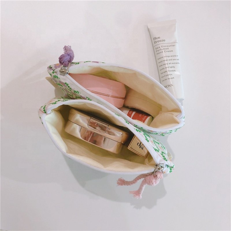 Fresh Floral Home Travel Toiletry Pouch Bag Small Earphone Coin Candy Handbag Wallet Mini Cosmetics Makeup Storage Bags Purse