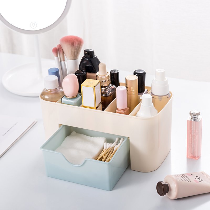 Makeup Brush Cosmetic Organizer Plastic Cosmetic Storage Display Box Drawers Storage Box Make Up Organizer