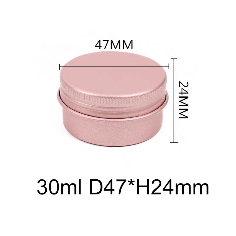 47*24mm rose gold 30ml 1oz aluminum jar food grade in stock with screw lid for cosmetic wax container tin can cream jar 30ml