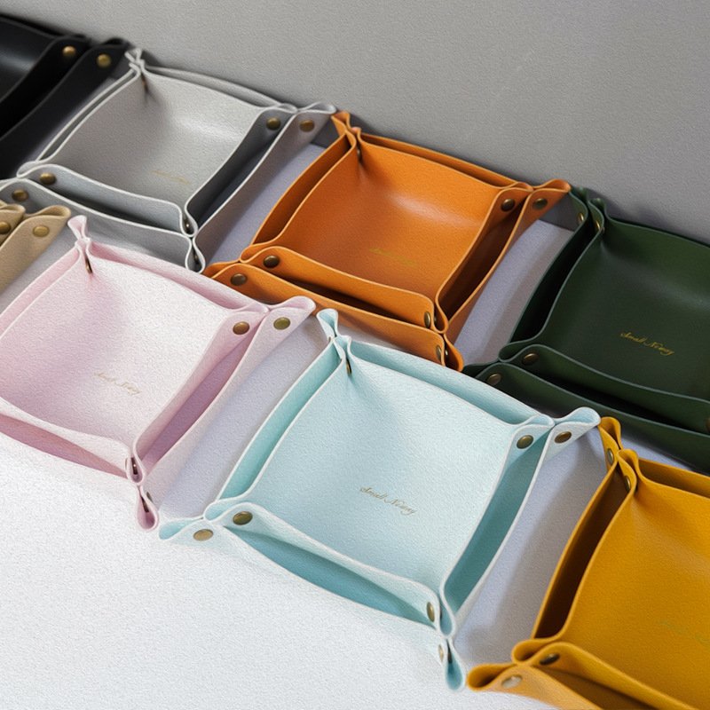 Tik Tok Hot Selling portable jewelry leather key makeup organizing box storage leather