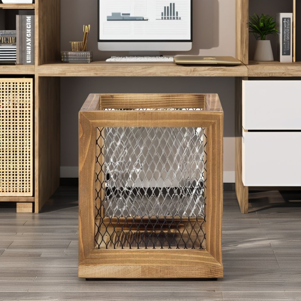 Vintage wooden basket storage tray Makeup storage box Large desktop toy jewelry storage box