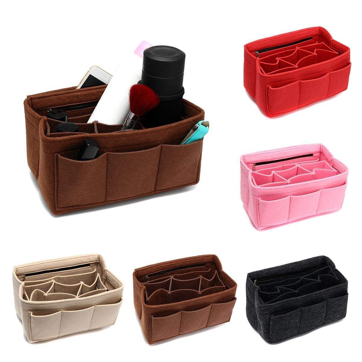 Custom Insert Handbag Organizer Bag in Bag Cosmetic Storage Felt Makeup Bag Felt Container Organizer Storage Organizing