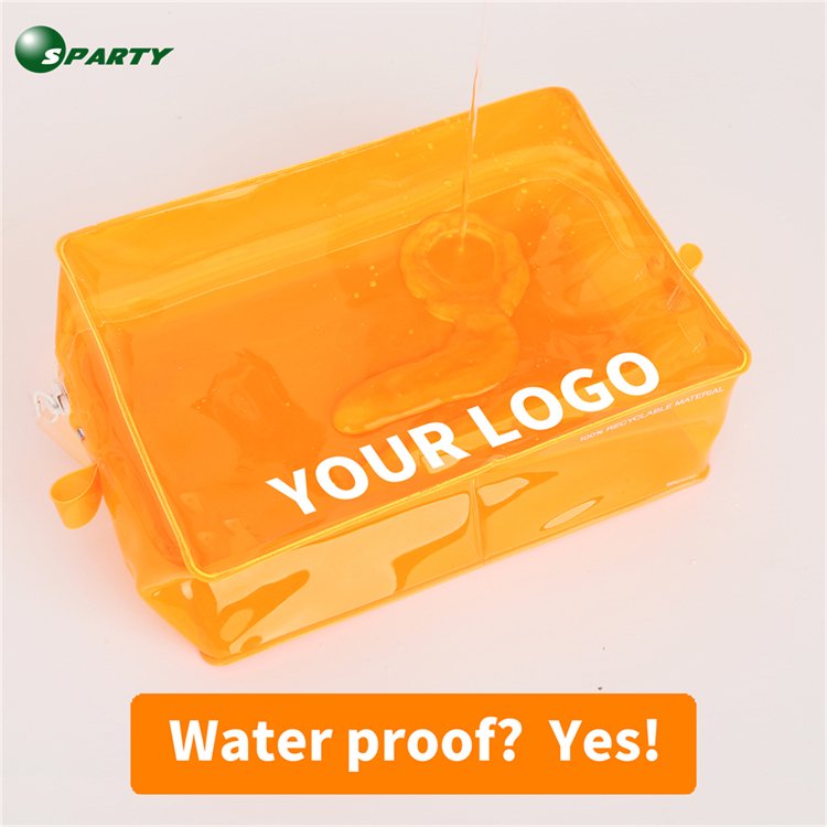 New OEM Custom Logo Biodegradable Plastic Transparent Women Beauty Zipper Pouch Travel Makeup Tool Bag PVC Clear Cosmetic Bag