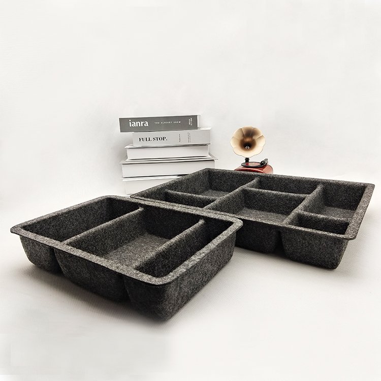 Multifunction custom drawers dividers felt storage bins felt product pressed drawer organizers trays