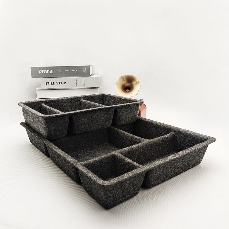 Multifunction custom drawers dividers felt storage bins felt product pressed drawer organizers trays
