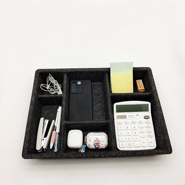 Multifunction custom drawers dividers felt storage bins felt product pressed drawer organizers trays