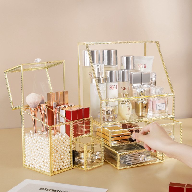 Makeup Organizer Perfume Lipstick Brush Lash Eye shadow Foundation Storage Box,Acrylic Vanity Cosmetic Make Up Makeup Organizer