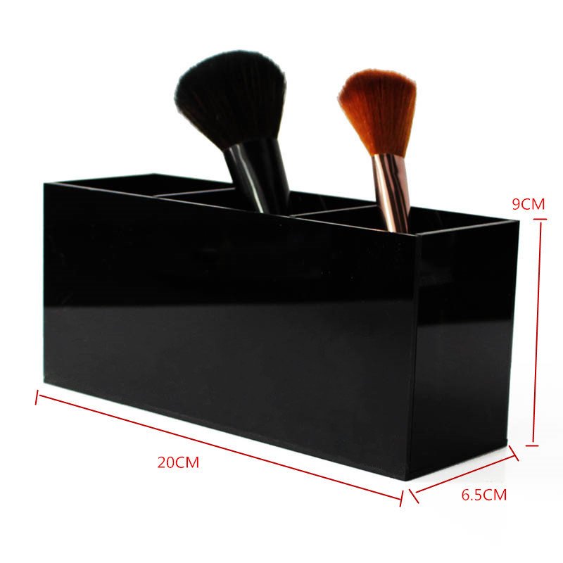 Acrylic Makeup Organizer 3 Slots Lipstick Makeup Brush Holder Case Cosmetic Storage Box Eyebrow Pencil Organizer Makeup Box
