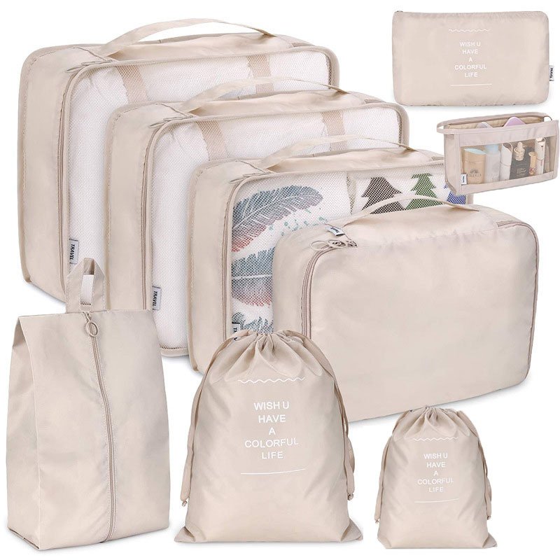 Portable Travel Bag 9 Set Packing Cubes Luggage Packing Organizers for Travel Accessories Travel Cosmetic Gift Bag