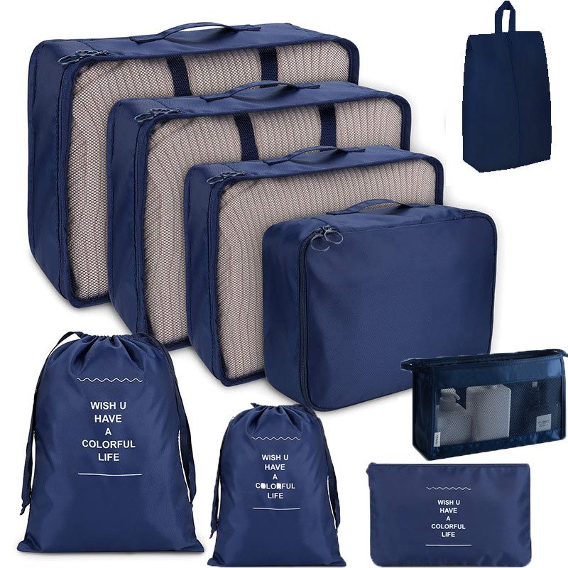 Portable Travel Bag 9 Set Packing Cubes Luggage Packing Organizers for Travel Accessories Travel Cosmetic Gift Bag