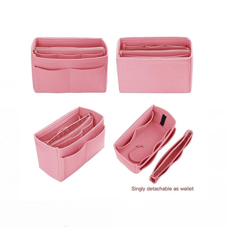 Hot Selling Handbag & Tote Shape Bag organizer Felt Purse Organizer Insert With Zipper