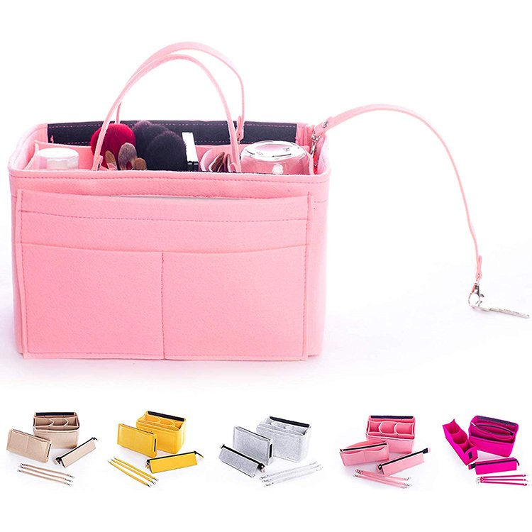 Hot Selling Handbag & Tote Shape Bag organizer Felt Purse Organizer Insert With Zipper