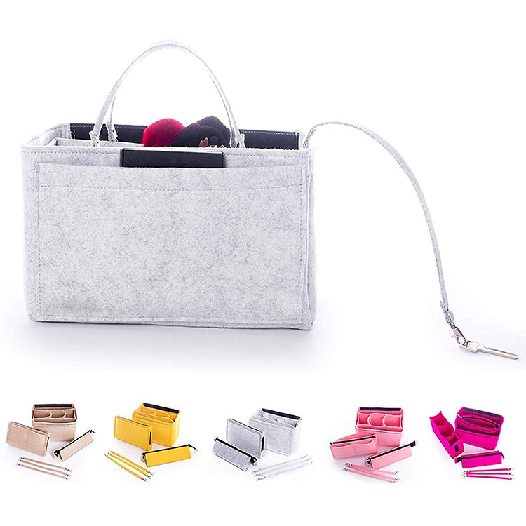 Hot Selling Handbag & Tote Shape Bag organizer Felt Purse Organizer Insert With Zipper