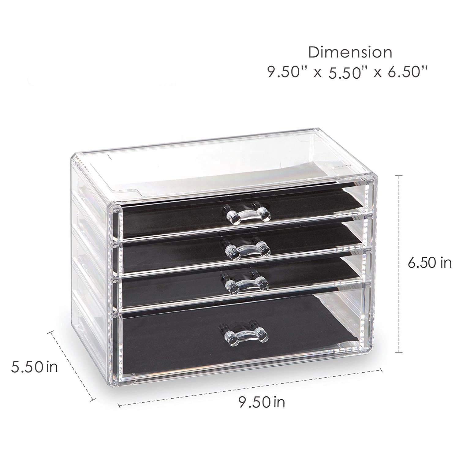 Drawer Acrylic Jewelry and Makeup Organizer Clear Cosmetic Organizer Vanity Storage Display Box