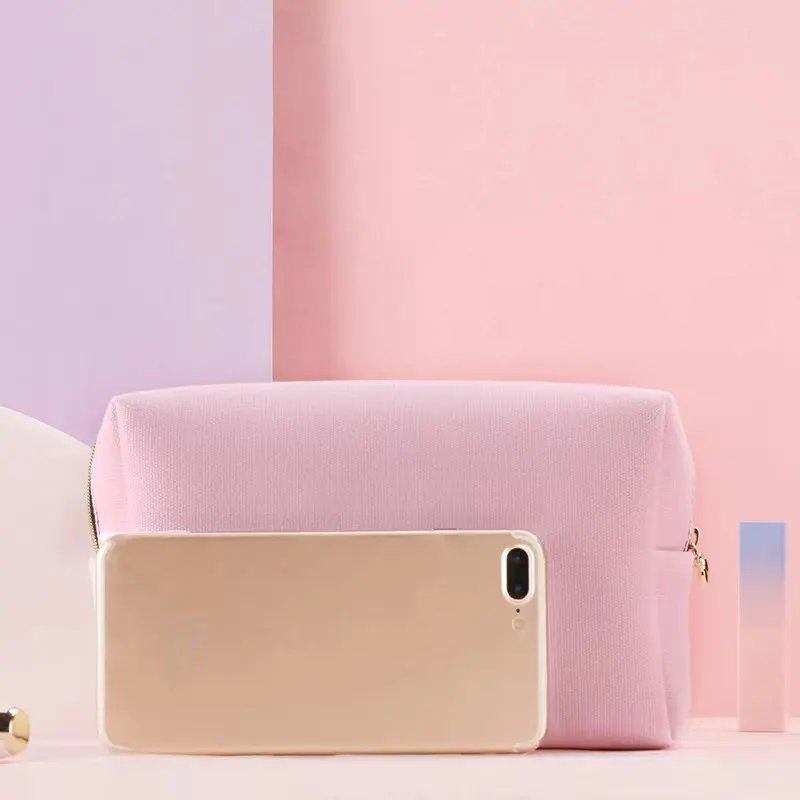 Custom Cotton Heavy Duty Multi-Purpose Canvas Alloy Zipper Cosmetics Makeup Travel Organizing Pouch Bag