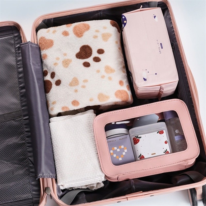 Wholesale Big Capacity Travel Toiletry Bag Zipper makeup organizers Made with PU Clear PVC Waterproof Storage case Cosmetic Bag