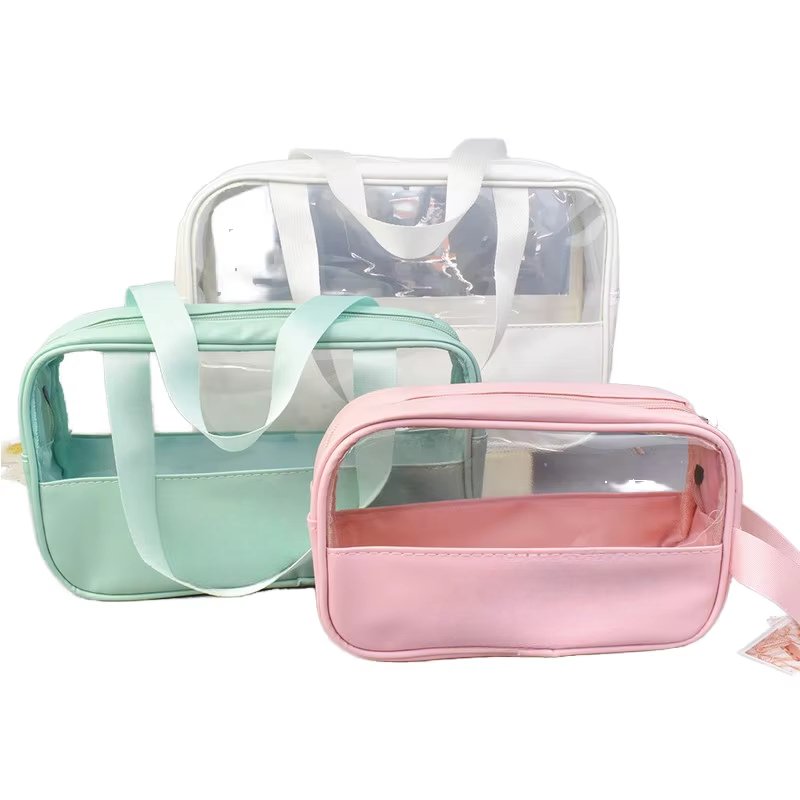 Customized Rainbow Gradient PVC Laser Makeup Skincare Bags To Travel And Organize New Waterproof Cosmetic Holographic Pouch