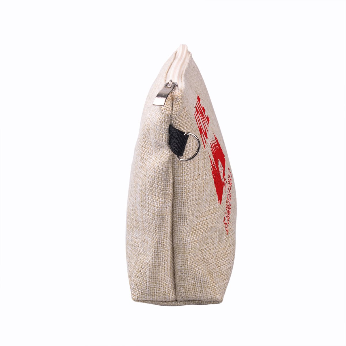 Makeup Bag Printing Reusable Cosmetics Brush Organizer Pouch for Travel Souvenir Gift Heavy Duty Linen with Zipper Full Color