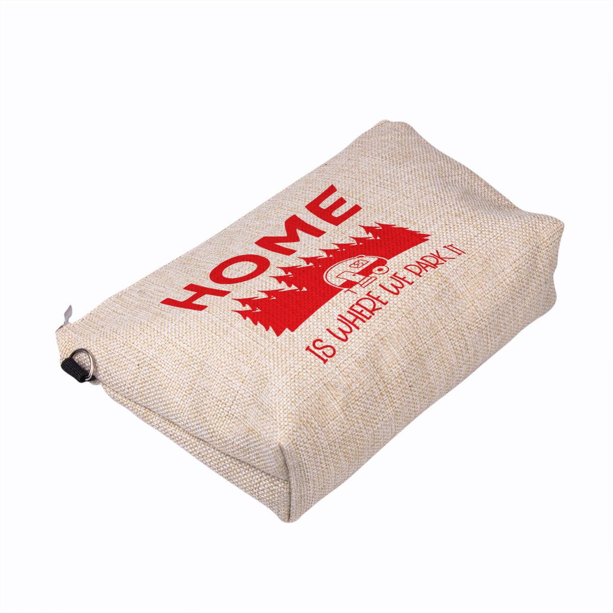 Makeup Bag Printing Reusable Cosmetics Brush Organizer Pouch for Travel Souvenir Gift Heavy Duty Linen with Zipper Full Color