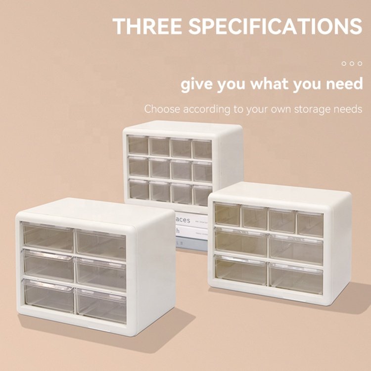 Office and Home Multifunction 8 Grids Jewelry Makeup Desktop Stackable Organizers Drawer Plastic Storage Box
