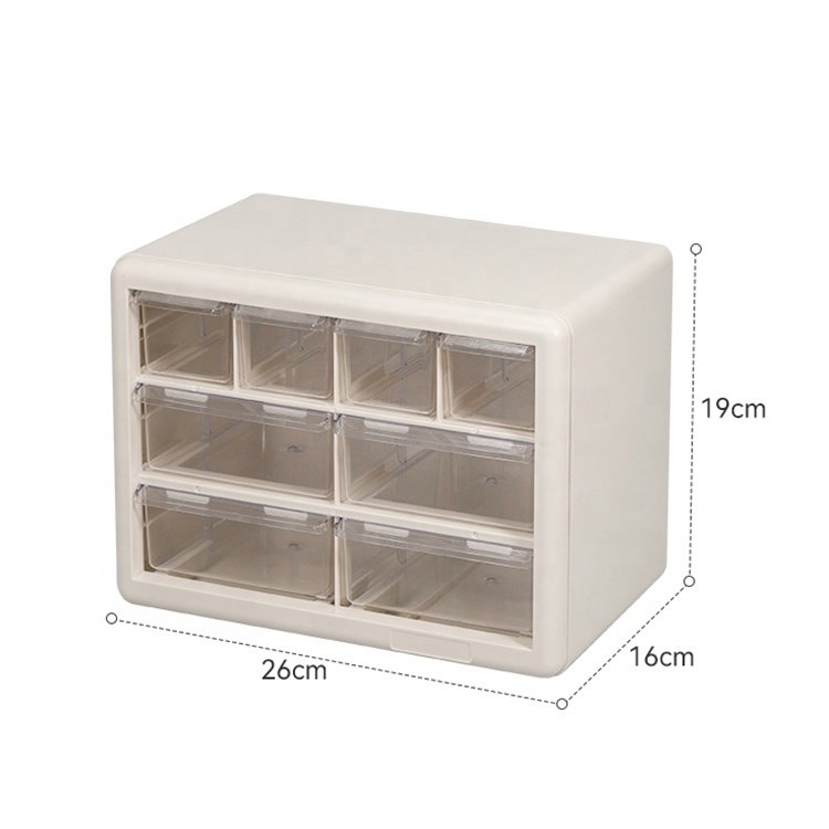 Office and Home Multifunction 8 Grids Jewelry Makeup Desktop Stackable Organizers Drawer Plastic Storage Box