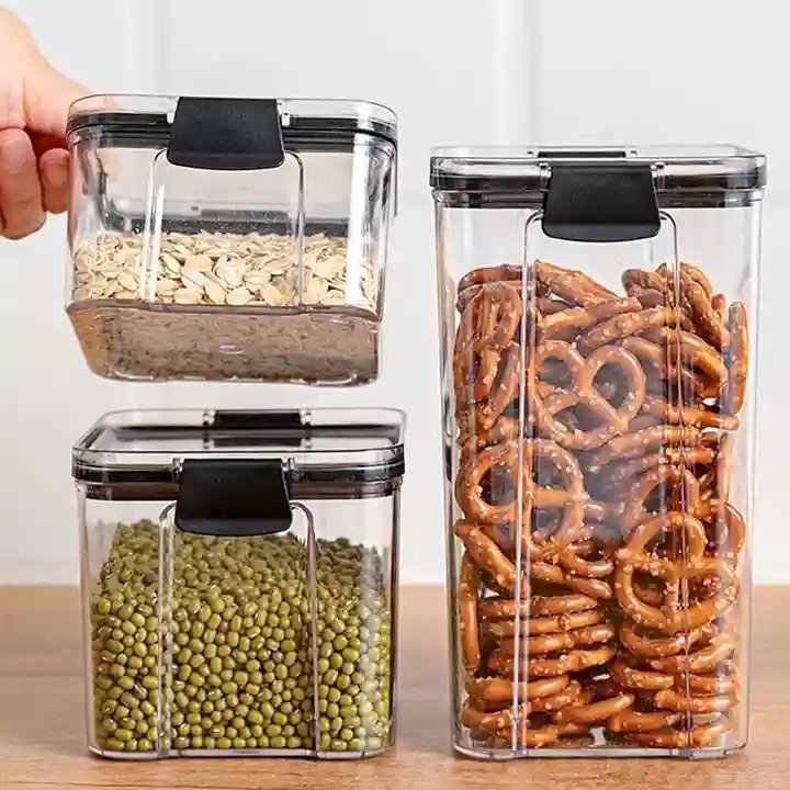Wholesale 0.46L-1.8L BPA Free Food Storage Container Kitchen Organizes Airtight Cereal Container Set Sealing Cereal Storage Box